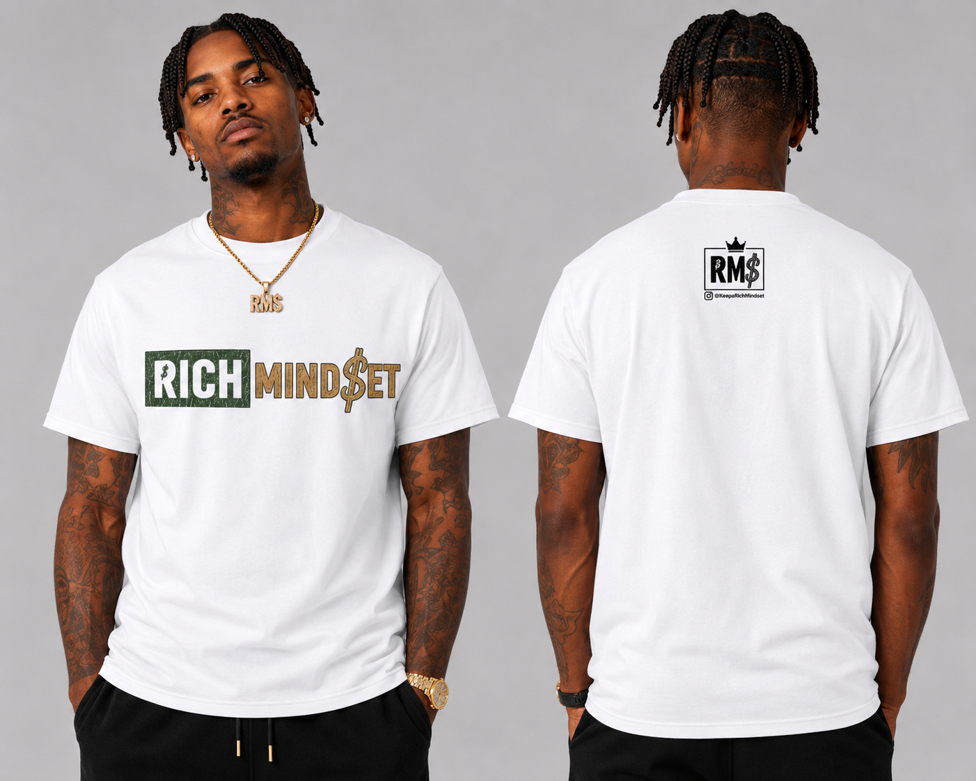 Green/Gold Rich Mind$et Original Tee