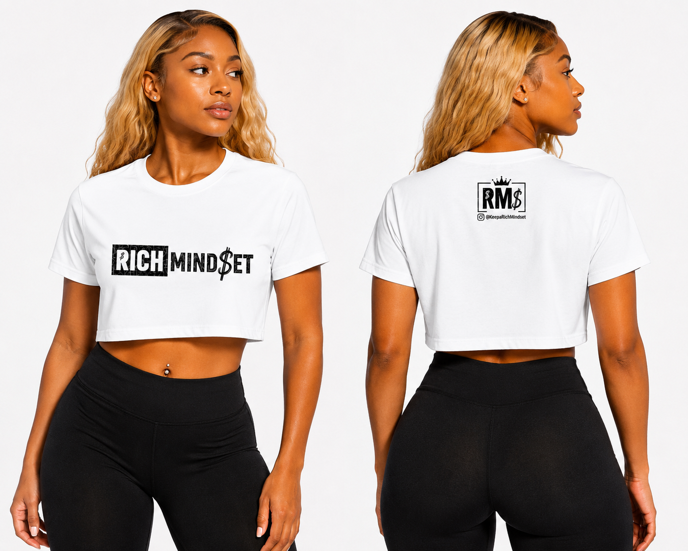 Pink Rich Mind$et Original Crop Top