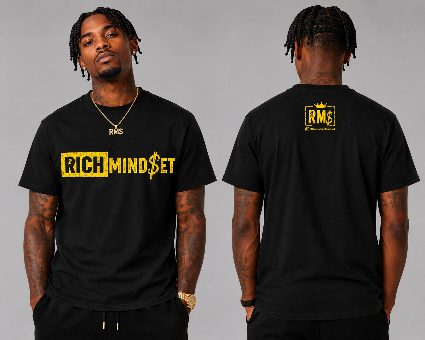 Yellow Rich Mind$et Original Tee