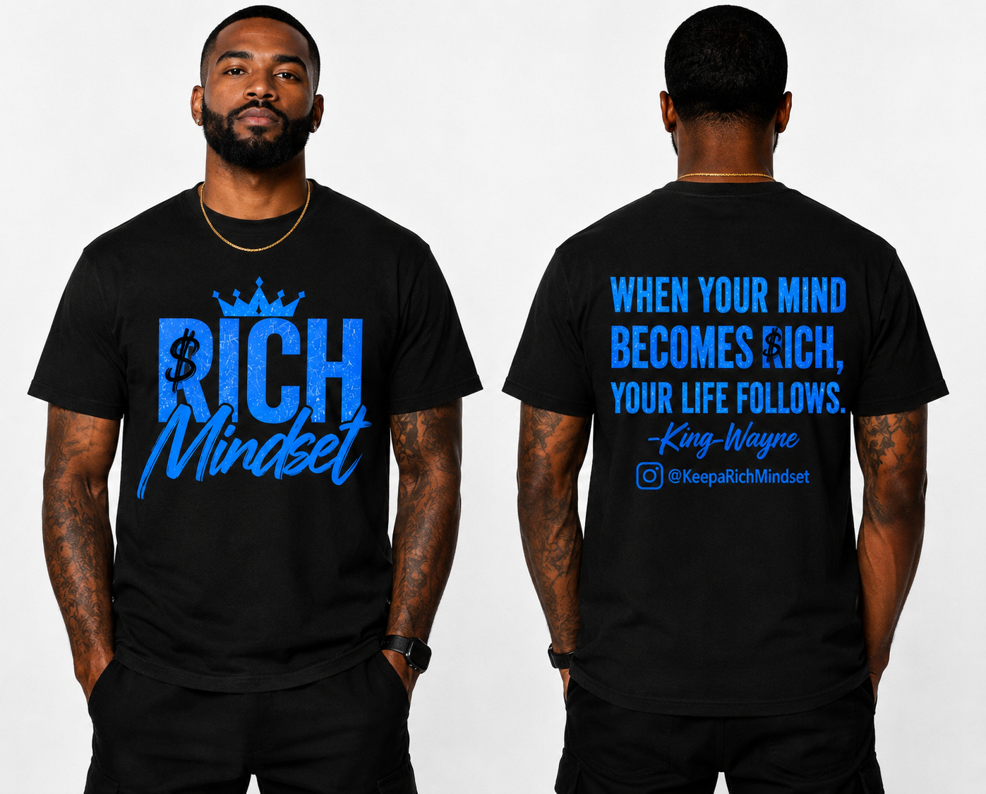 Blue Rich Mind$et Signature Motivation Tee