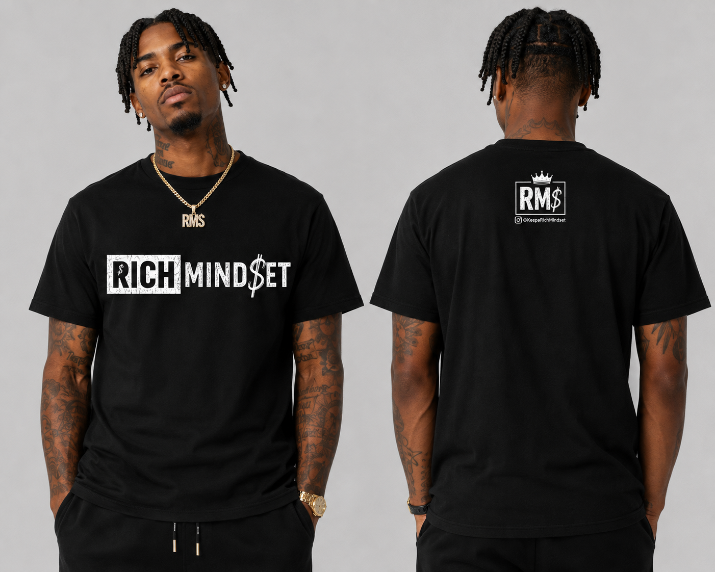 Black & White Rich Mind$et Original Tee