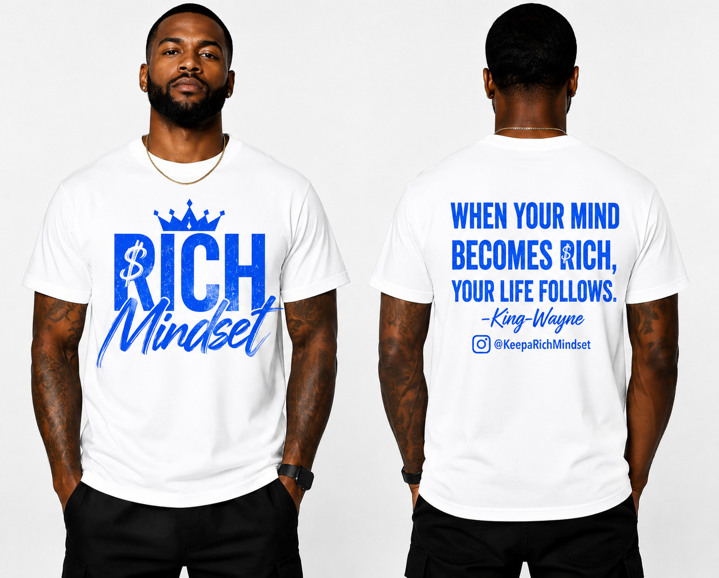 Blue Rich Mind$et Signature Motivation Tee