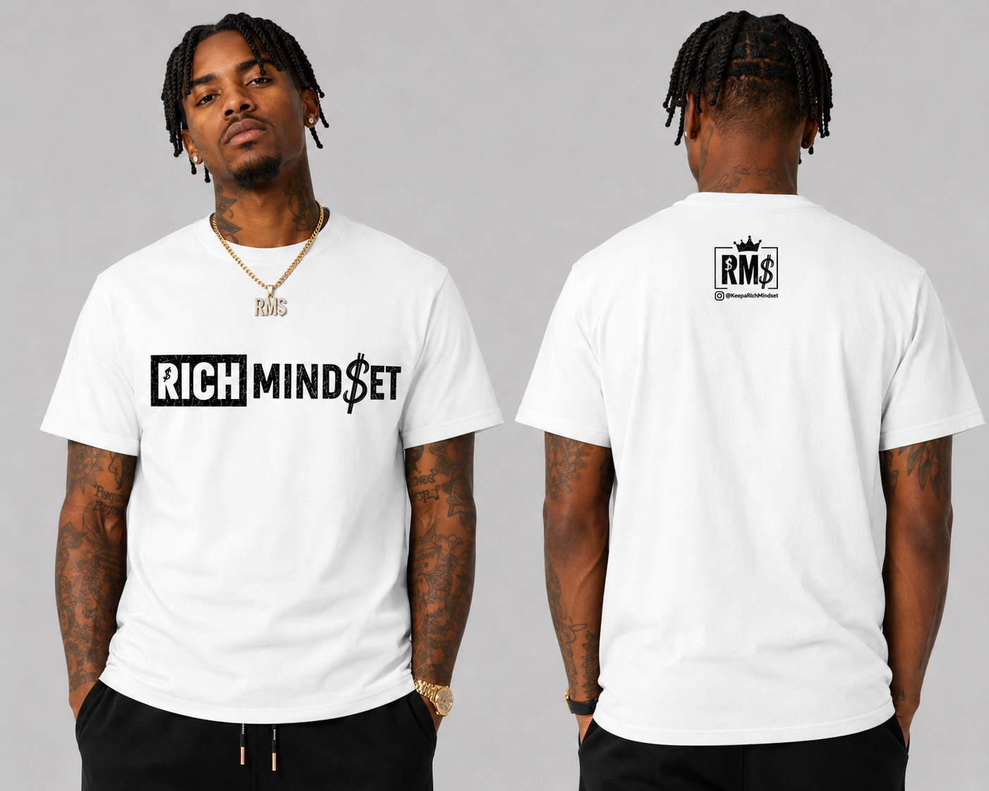 Black & White Rich Mind$et Original Tee