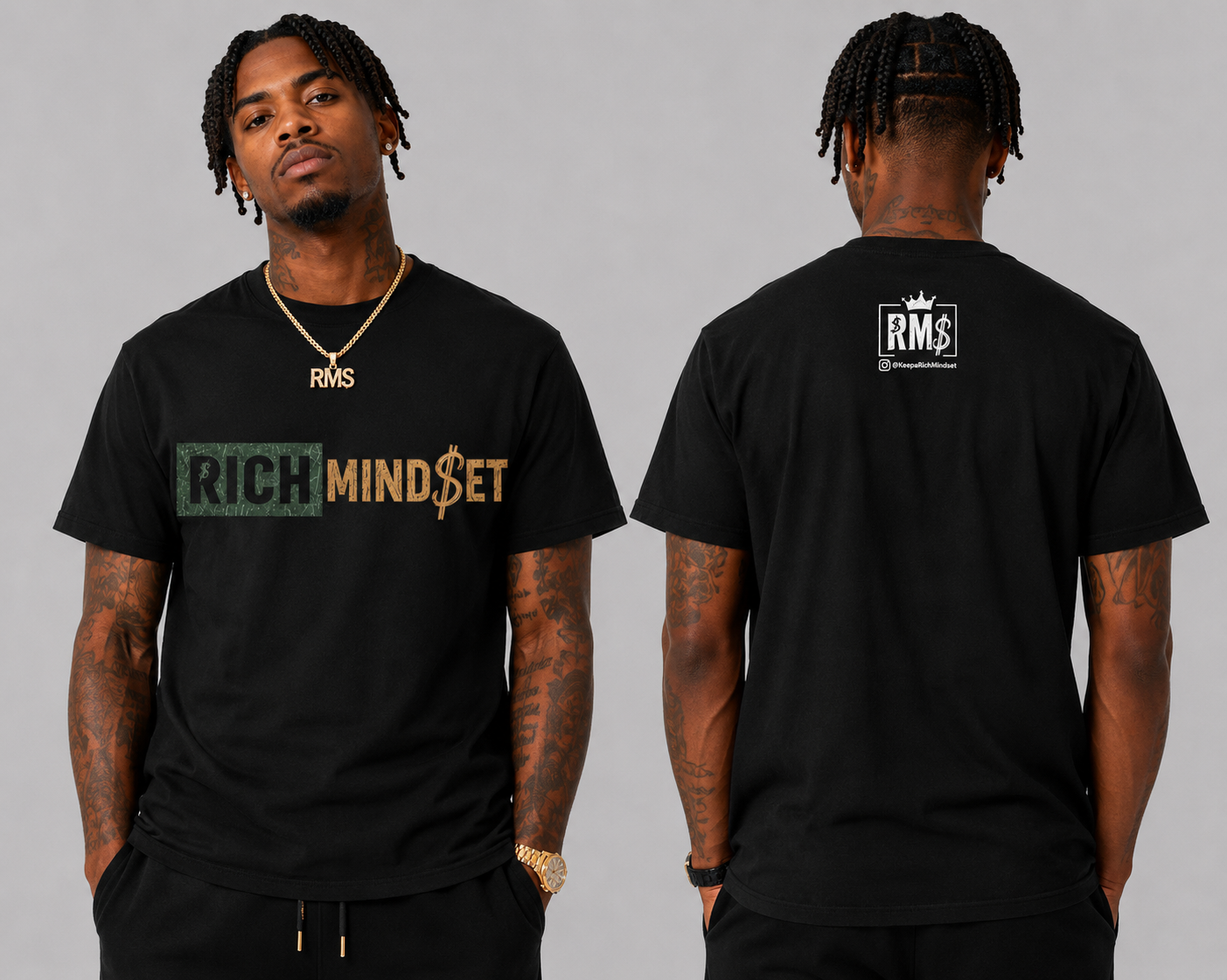 Green/Gold Rich Mind$et Original Tee