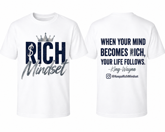 Navy Blue/Silver Rich Mind$et Signature Motivation Tee