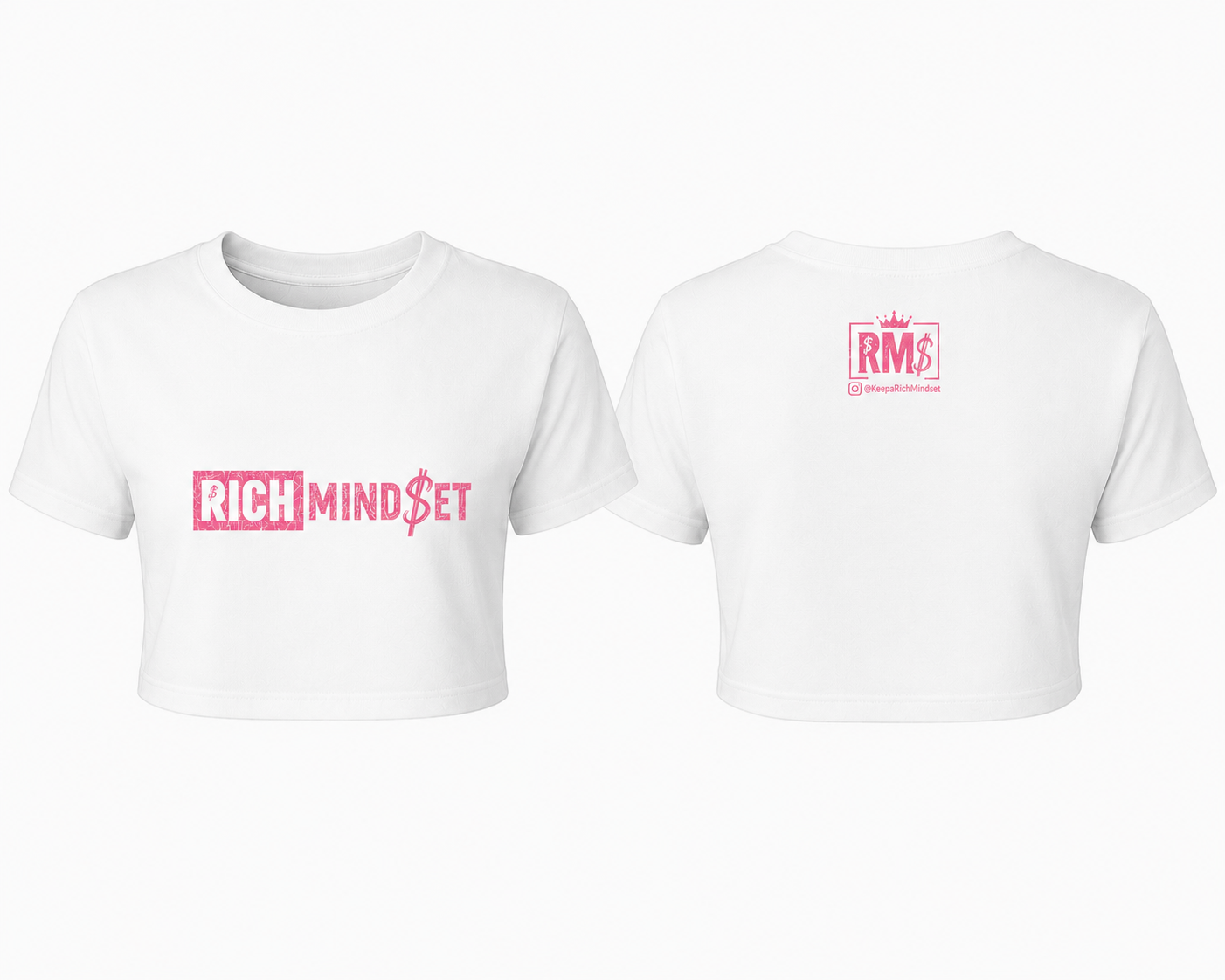 Pink Rich Mind$et Original Crop Top