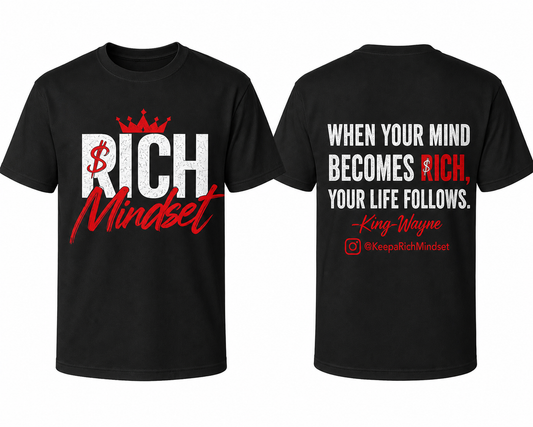 Red/White Rich Mind$et Signature Motivation Tee