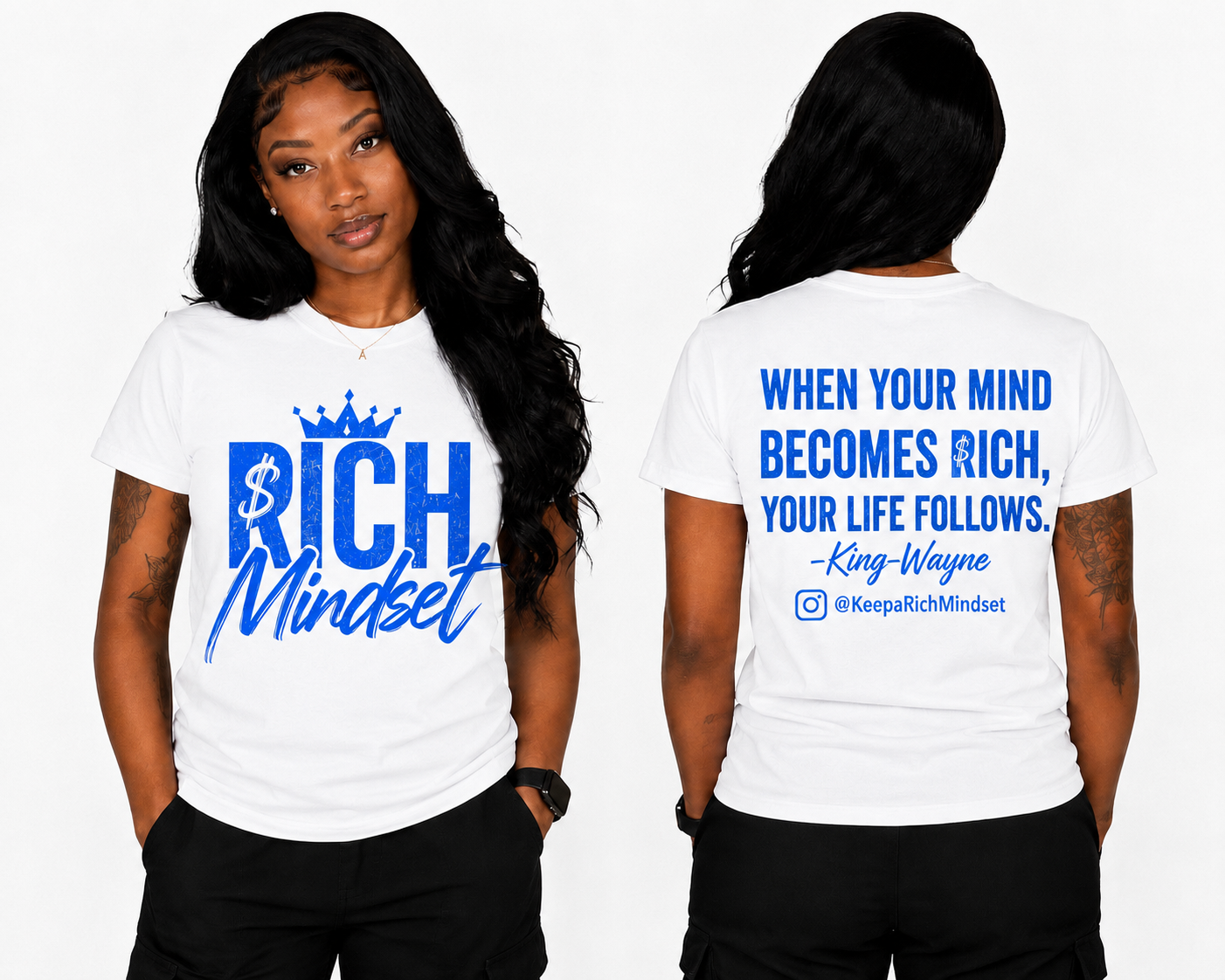 Blue Rich Mind$et Signature Motivation Tee