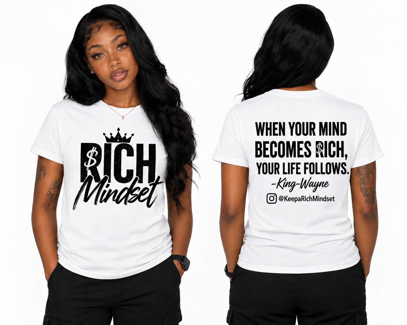 White Rich Mind$et
Signature Motivation Tee