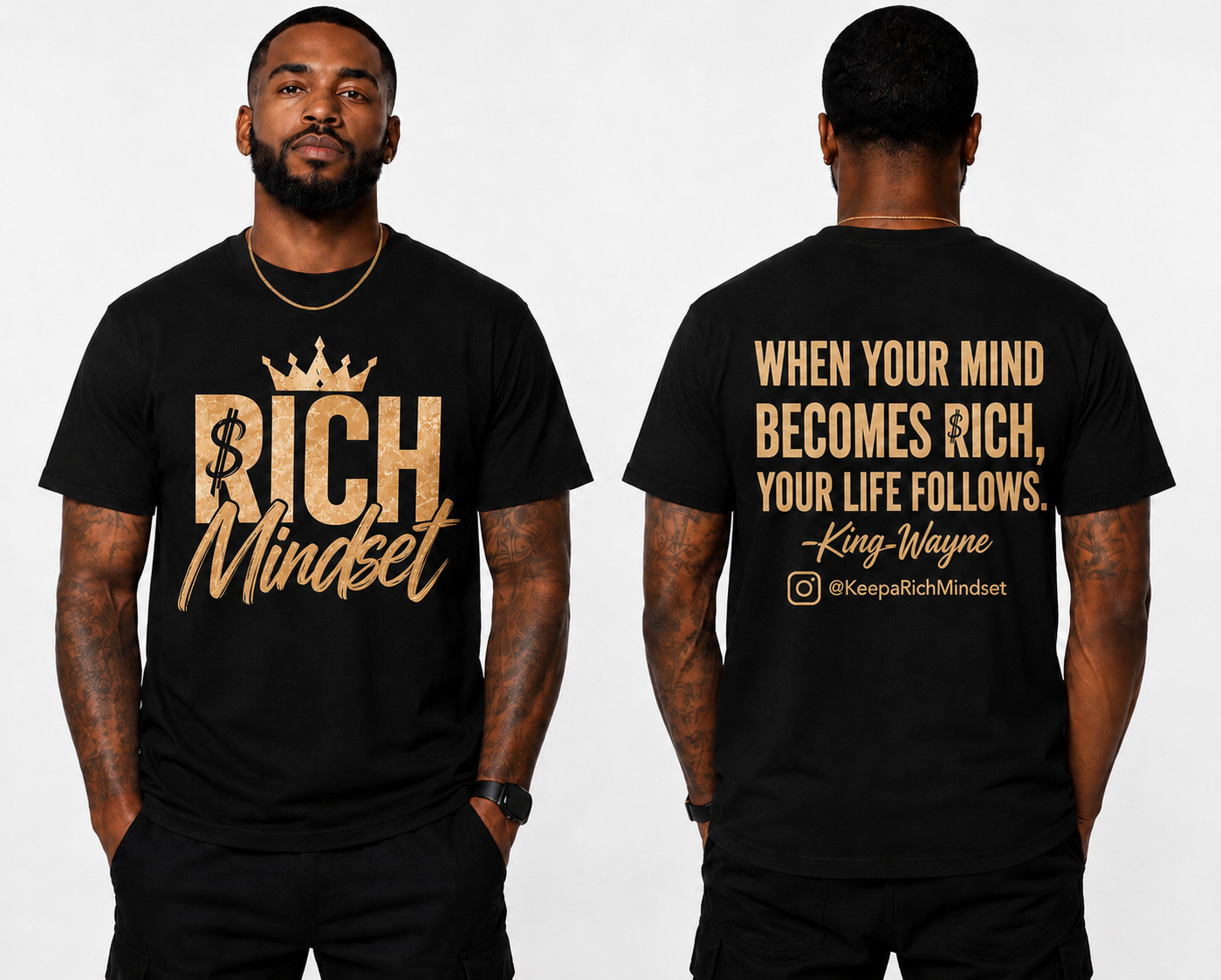 Gold Rich Mind$et Signature Motivation Tee