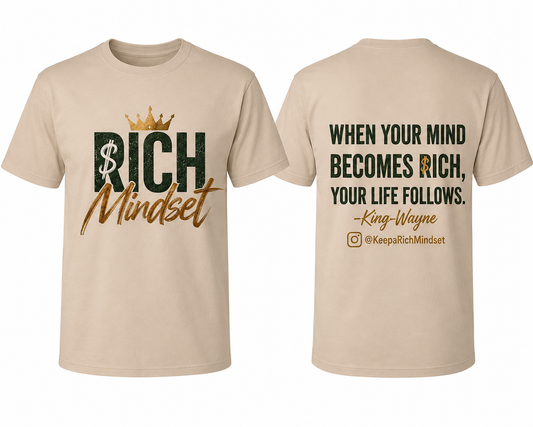 Forest green/gold Rich Mind$et Signature Motivation Tee