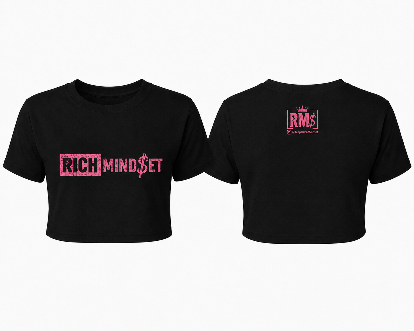 Pink Rich Mind$et Original Crop Top