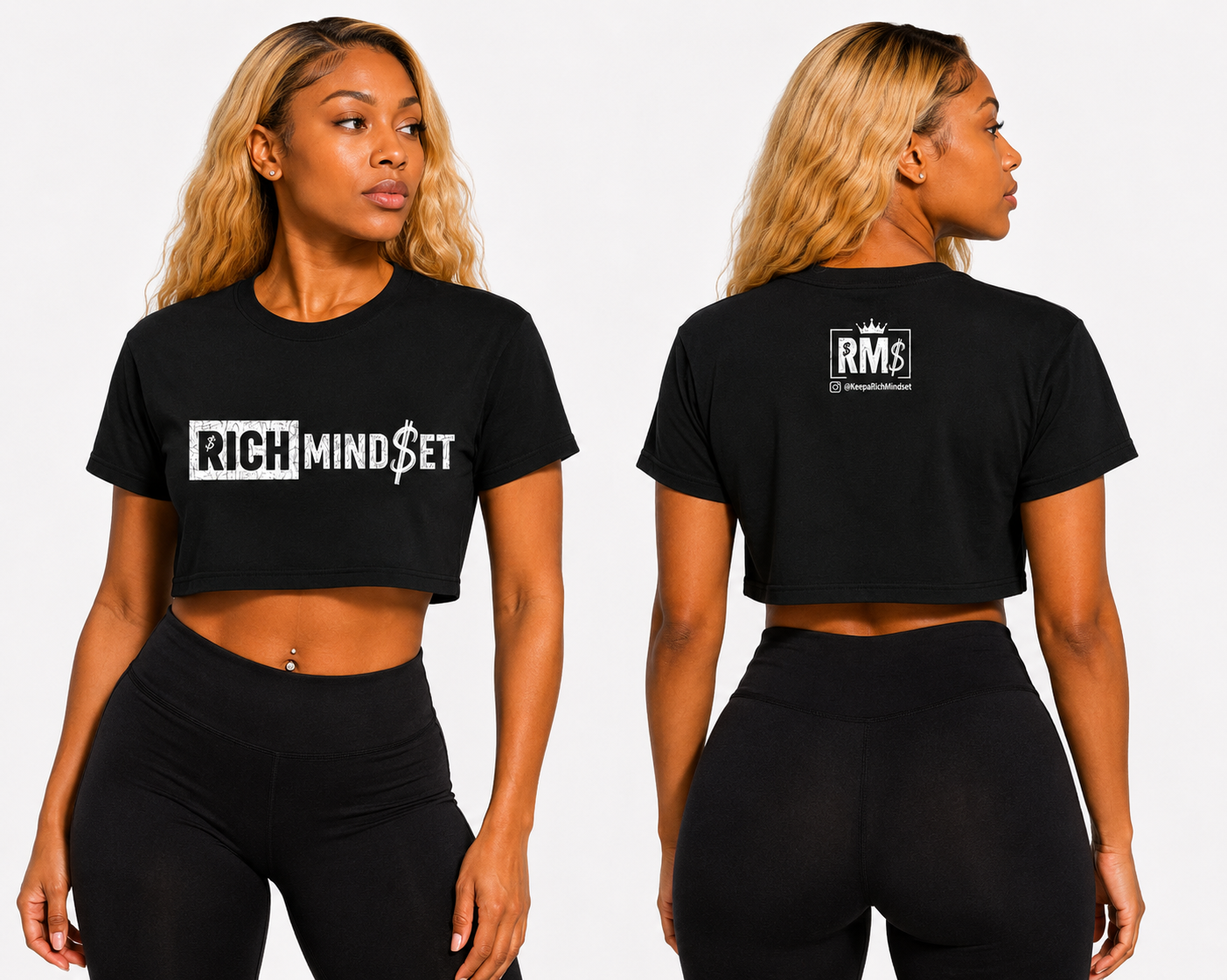 Pink Rich Mind$et Original Crop Top