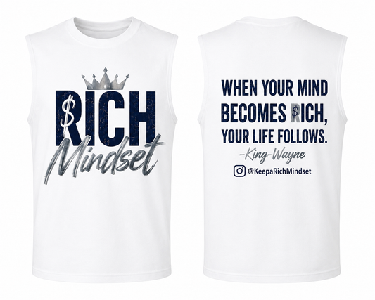 Men’s Cutoff Sleeve Blue Rich Mind$et Signature Motivation Tee