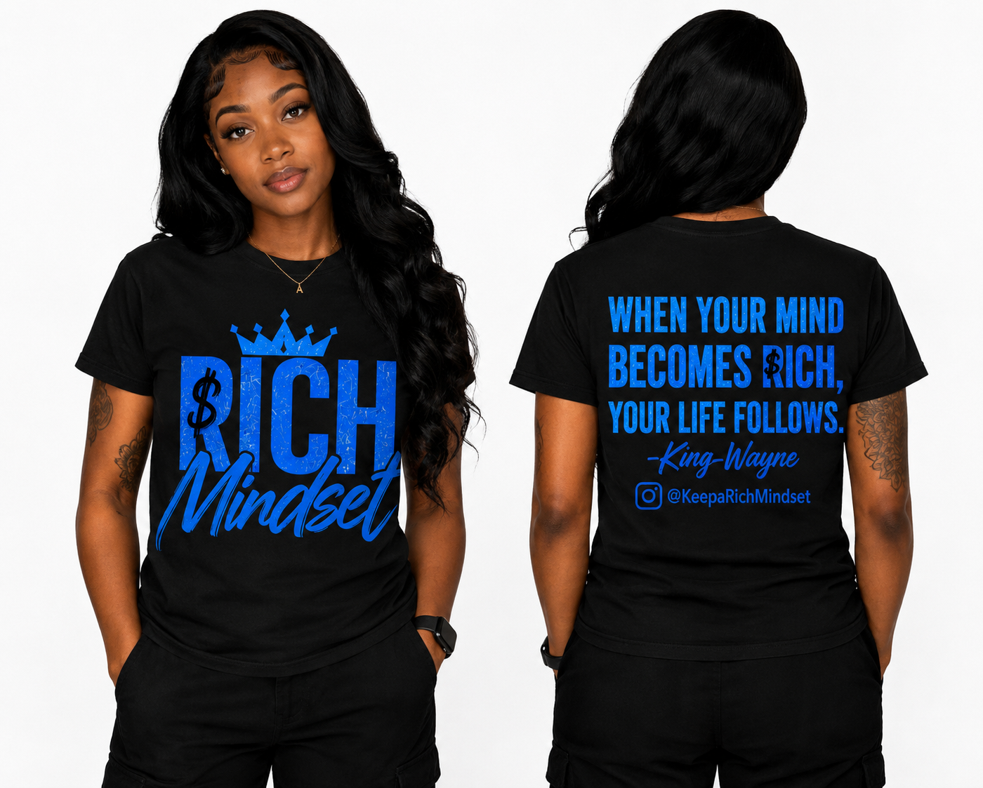 Blue Rich Mind$et Signature Motivation Tee